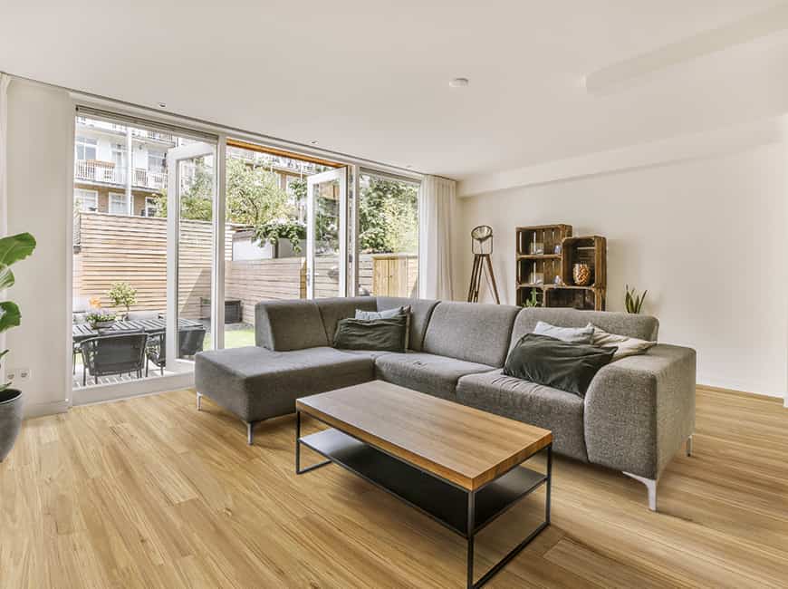 A Spacious Living Room In A Residential Apartment